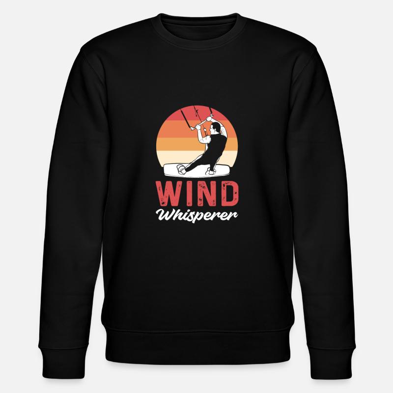 Wind whisperer. Kiteboarding Kitesurfing - Stanley/Stella CHANGER Unisex Organic Sweatshirt - black