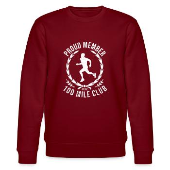 100 Mile Club Ultra Run Trailrunning Ultraläufer - Stanley/Stella Unisex Bio-Sweatshirt CHANGER  - Burgunderrot - Vorne - Nik (191cm) & Marisol (170cm)