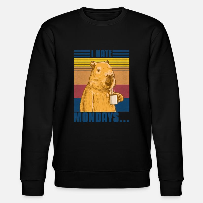 Capybara i hate Mondays - Stanley/Stella CHANGER Unisex Organic Sweatshirt - black