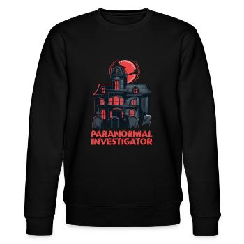Geisterjagd Paranormal Investigator - Stanley/Stella Unisex Bio-Sweatshirt CHANGER  - Schwarz - Vorne - Nik (191cm) & Marisol (170cm)