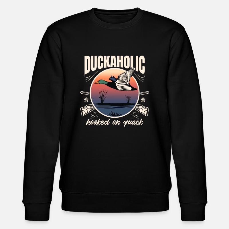 Duckaholic duck hunting - Stanley/Stella CHANGER Unisex Organic Sweatshirt - black