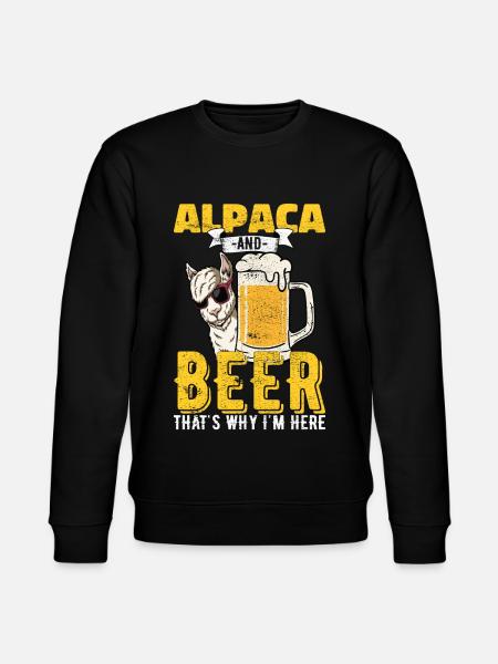 Alpaca Beer Alpacas Alcohol Gift - Stanley/Stella CHANGER Unisex Organic Sweatshirt - black