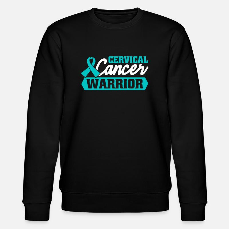 Zervixkrebs-Krieger. Bewusstsein Für - Stanley/Stella Unisex Bio-Sweatshirt CHANGER  - Schwarz