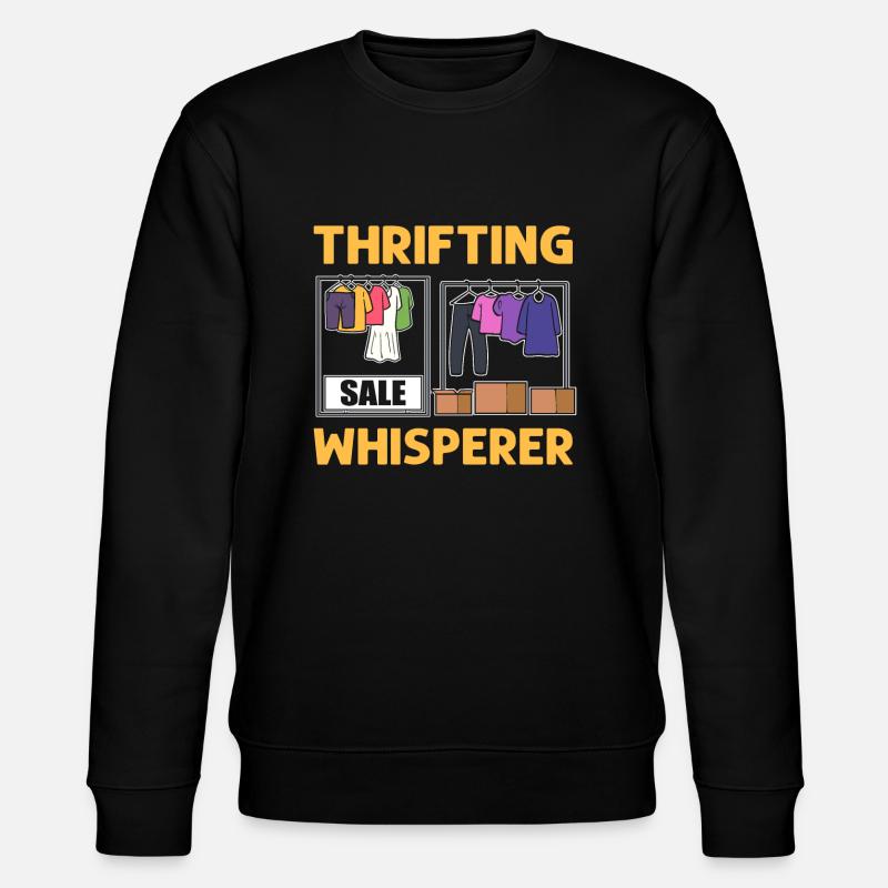 Sparsames Flüsterer. Sparsamkeitsgeschäft - Stanley/Stella Unisex Bio-Sweatshirt CHANGER  - Schwarz