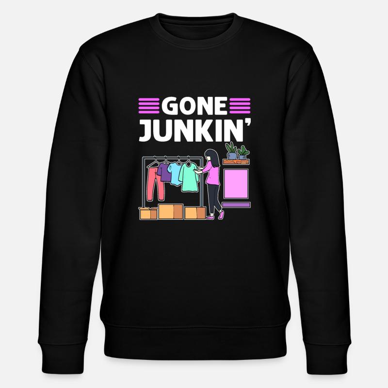 Gone Junkin. Secondhandladen. Sparsam - Stanley/Stella Unisex Bio-Sweatshirt CHANGER  - Schwarz