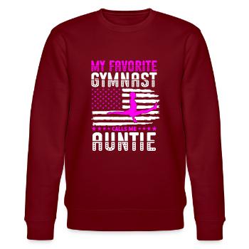 Meine Lieblingsturnerin Nennt Mich Tante Gymnastik - Stanley/Stella Unisex Bio-Sweatshirt CHANGER  - Burgunderrot - Vorne - Nik (191cm) & Marisol (170cm)