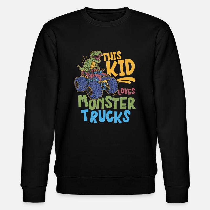 Dieses Kind Liebt Monstertrucks - Stanley/Stella Unisex Bio-Sweatshirt CHANGER - Schwarz
