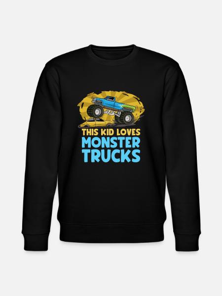 This kid loves monster trucks - Stanley/Stella CHANGER Unisex Organic Sweatshirt - black
