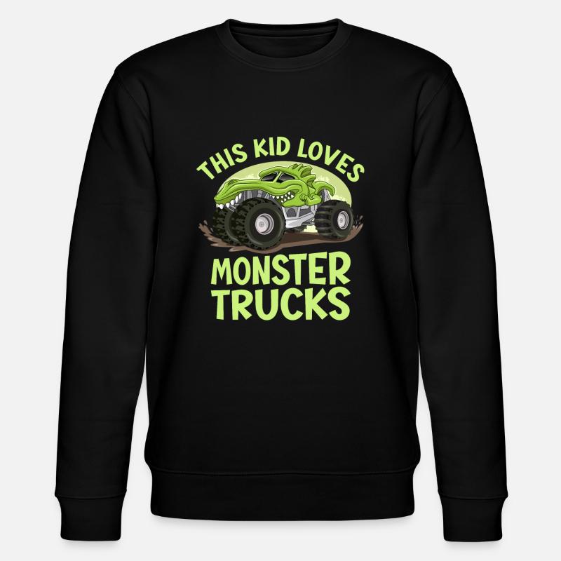 Dieses Kind Liebt Monstertrucks - Stanley/Stella Unisex Bio-Sweatshirt CHANGER  - Schwarz