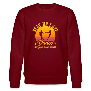 Dance Training Ballroom Couple Dance - Stanley/Stella CHANGER Unisex Organic Sweatshirt - burgundy - Front - Nik (191cm) & Marisol (170cm)