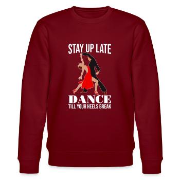 Dance Training Ballroom Couple Dance - Stanley/Stella CHANGER Unisex Organic Sweatshirt - burgundy - Front - Nik (191cm) & Marisol (170cm)