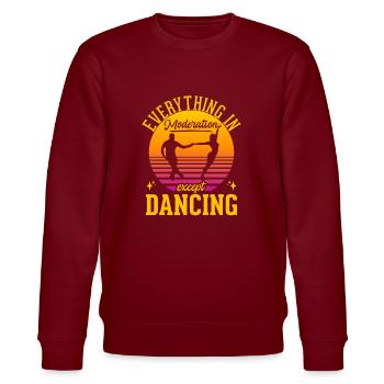 Tanzen Spruch Ballsaal Paartanz Tanz Tanzfläche - Stanley/Stella Unisex Bio-Sweatshirt CHANGER  - Burgunderrot - Vorne - Nik (191cm) & Marisol (170cm)