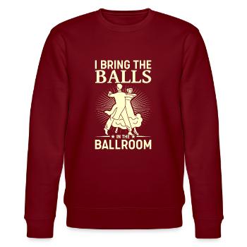 Tanzen Spruch Ballsaal Paartanz Tanz Tanzfläche - Stanley/Stella Unisex Bio-Sweatshirt CHANGER  - Burgunderrot - Vorne - Nik (191cm) & Marisol (170cm)