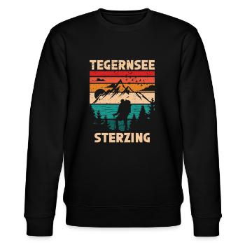 Alpenüberquerung Tegernsee Sterzing - Stanley/Stella Unisex Bio-Sweatshirt CHANGER  - Schwarz - Vorne - Nik (191cm) & Marisol (170cm)