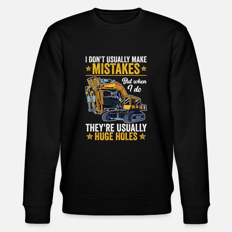 Retro Bagger Spruch Baggerfahrer Baustelle - Stanley/Stella Unisex Bio-Sweatshirt CHANGER  - Schwarz