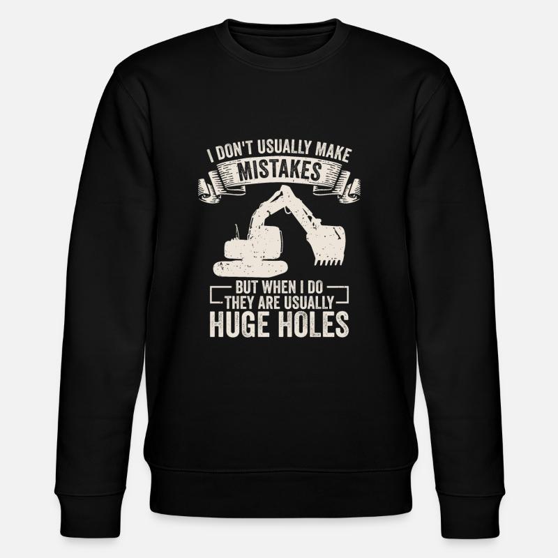 Retro Bagger Spruch Baggerfahrer Baustelle - Stanley/Stella Unisex Bio-Sweatshirt CHANGER  - Schwarz