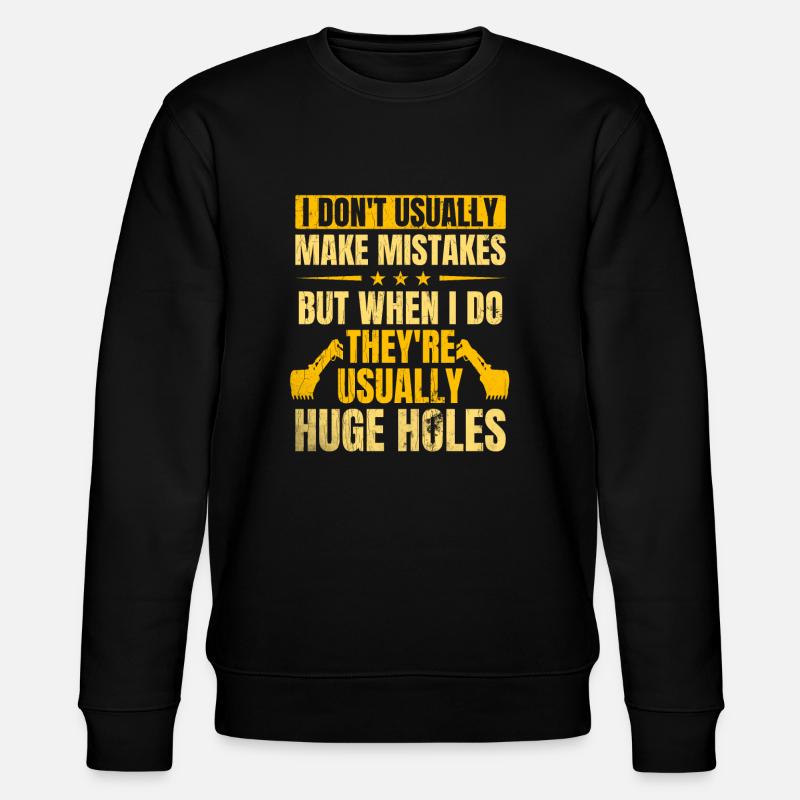 Retro Bagger Spruch Baggerfahrer Baustelle - Stanley/Stella Unisex Bio-Sweatshirt CHANGER  - Schwarz