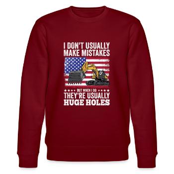 Retro Excavator Slogan Excavator Driver Construction Site - Stanley/Stella CHANGER Unisex Organic Sweatshirt - burgundy - Front - Nik (191cm) & Marisol (170cm)