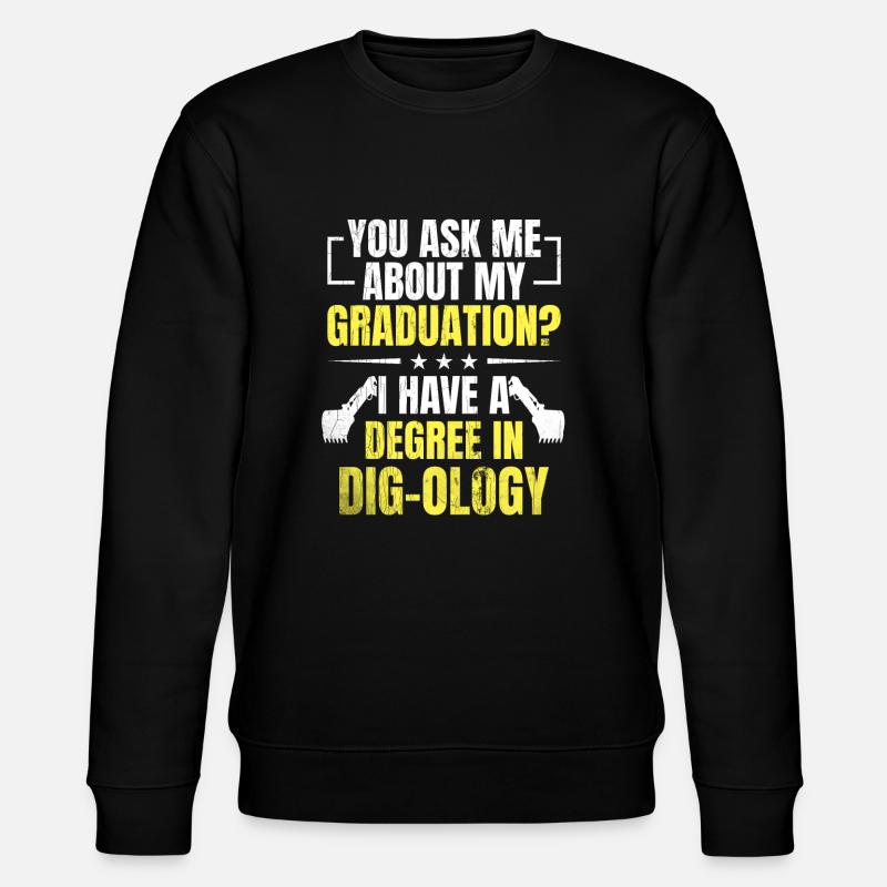 Retro Bagger Spruch Baggerfahrer Baustelle - Stanley/Stella Unisex Bio-Sweatshirt CHANGER - Schwarz