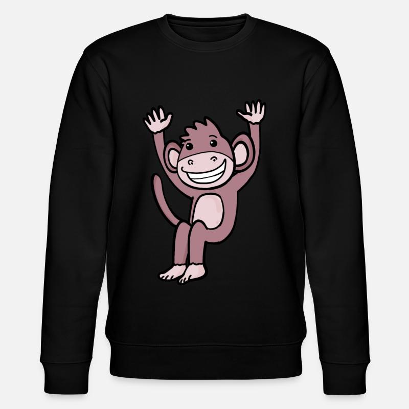 Cute laughing monkey - Stanley/Stella CHANGER Unisex Organic Sweatshirt - black