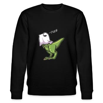 Dinosaurierentwurf Halloweens T Rex Lustiger Entwurf - Stanley/Stella Unisex Bio-Sweatshirt CHANGER  - Schwarz - Vorne - Nik (191cm) & Marisol (170cm)