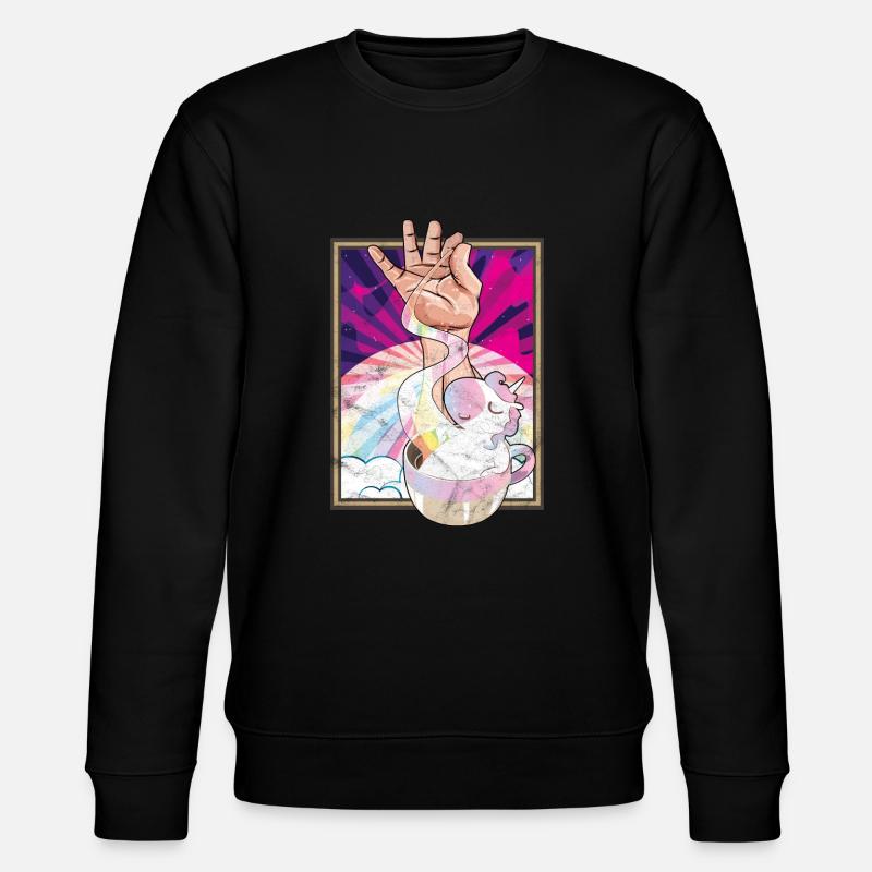 Salt Bae Unicorn Meme Tshirt Gift - Stanley/Stella CHANGER Unisex Organic Sweatshirt - black
