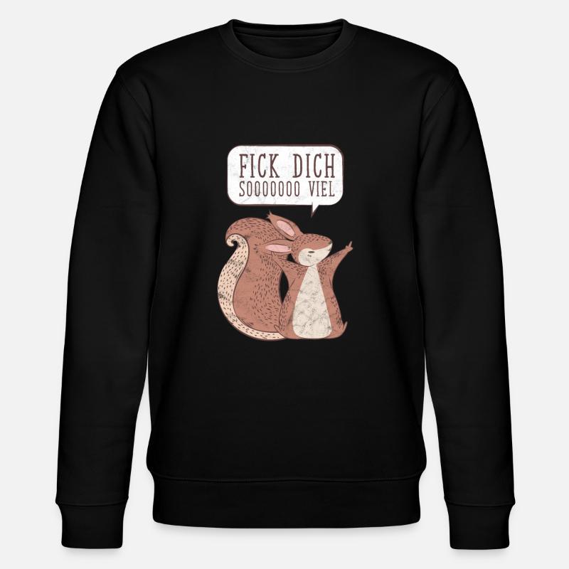 Eichhörnchen Fick Dich Lustig Geschenk - Stanley/Stella Unisex Bio-Sweatshirt CHANGER  - Schwarz