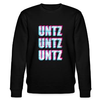 Underground Techno Rave UNTZ UNTZ UNTZ - Stanley/Stella Unisex Bio-Sweatshirt CHANGER  - Schwarz - Vorne - Nik (191cm) & Marisol (170cm)