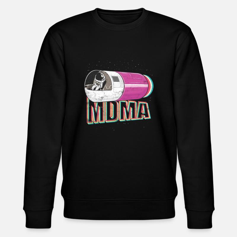 MDMA Ectasy Pill Techno Goa Gift - Stanley/Stella CHANGER Unisex Organic Sweatshirt - black