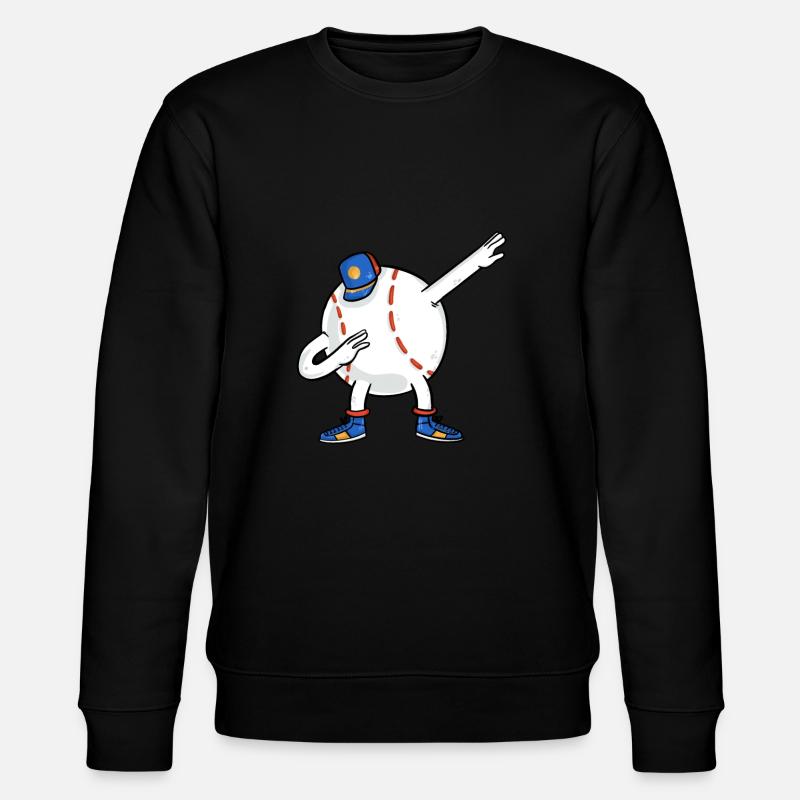 Dabbing Baseball Ball - Stanley/Stella CHANGER Unisex Organic Sweatshirt - black
