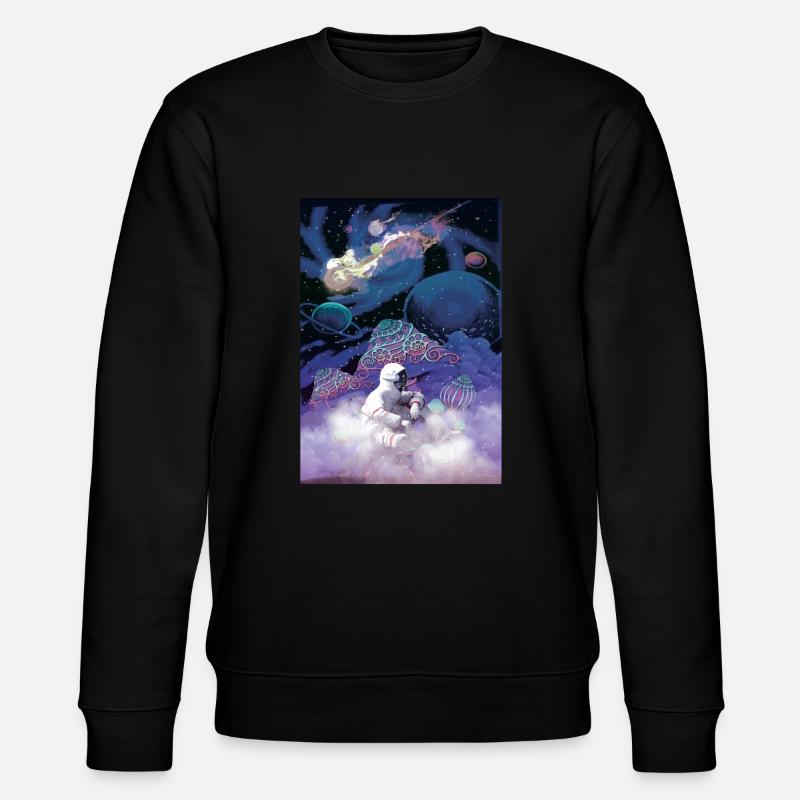 Psychedelic Shirt LSD Astronaut - Stanley/Stella CHANGER Unisex Organic Sweatshirt - black