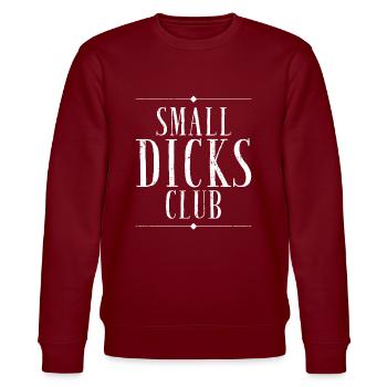 JGA Tshirt Männer Bräutigam Small Dicks Club - Stanley/Stella Unisex Bio-Sweatshirt CHANGER  - Burgunderrot - Vorne - Nik (191cm) & Marisol (170cm)
