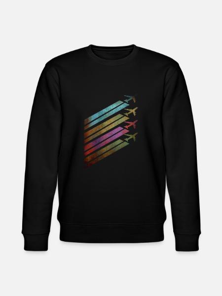 Airplanes airplanes with contrails - Stanley/Stella CHANGER Unisex Organic Sweatshirt - black