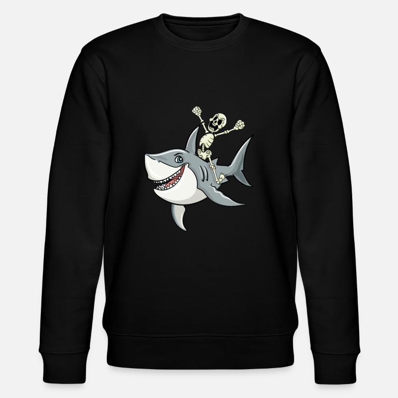 Squelette chevauchant le requin - Sweat bio CHANGER Stanley/Stella Unisexe - noir