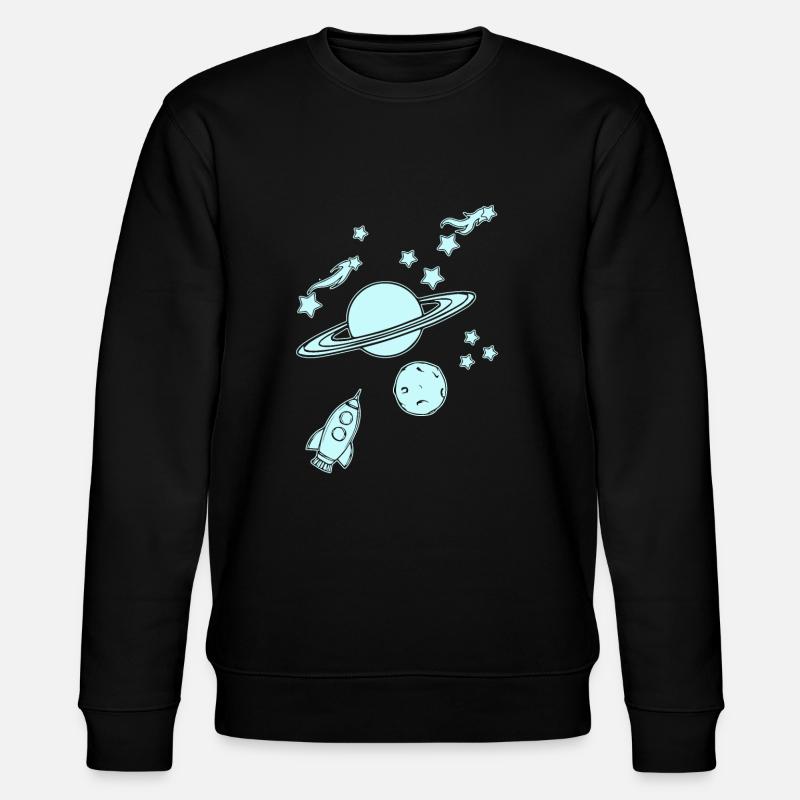 Planets with rockets in space - Stanley/Stella CHANGER Unisex Organic Sweatshirt - black