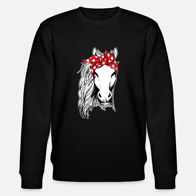 Cooles Pferd mit Bandana - Stanley/Stella Unisex Bio-Sweatshirt CHANGER  - Schwarz