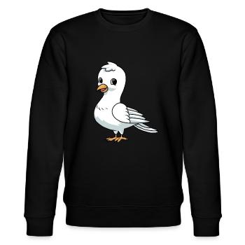 Kleine weiße Taube - Stanley/Stella Unisex Bio-Sweatshirt CHANGER  - Schwarz - Vorne - Nik (191cm) & Marisol (170cm)