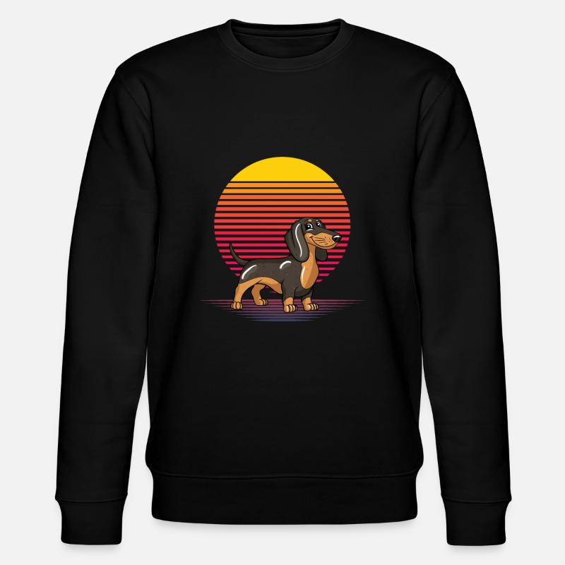Retro Dackel - Stanley/Stella Unisex Bio-Sweatshirt CHANGER  - Schwarz