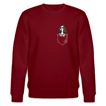Cavalier King Charles Spaniel - Stanley/Stella Unisex Bio-Sweatshirt CHANGER  - Burgunderrot - Vorne - Nik (191cm) & Marisol (170cm)
