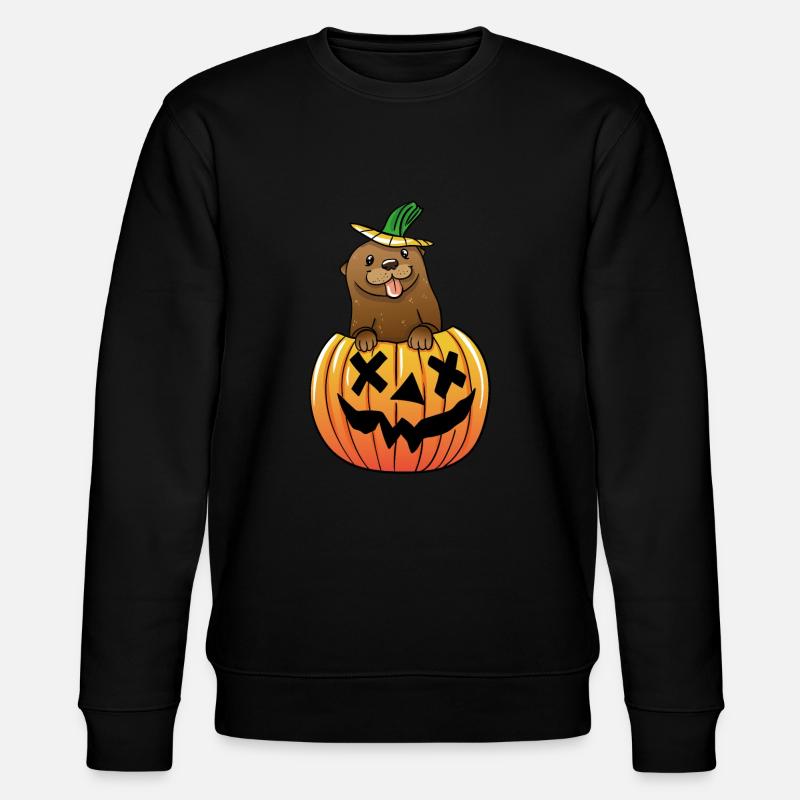 Otter Halloween - Stanley/Stella Unisex Bio-Sweatshirt CHANGER  - Schwarz