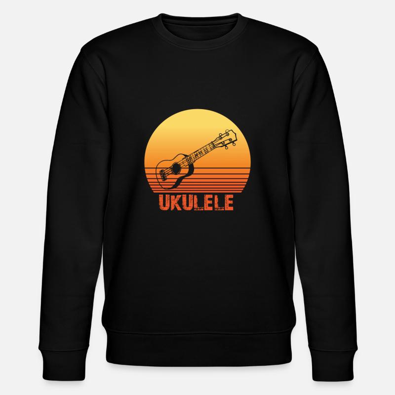 Ukulele Sun Silhouette - Stanley/Stella CHANGER Unisex Organic Sweatshirt - black