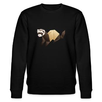 Origami Frettchen - Stanley/Stella Unisex Bio-Sweatshirt CHANGER  - Schwarz - Vorne - Nik (191cm) & Marisol (170cm)