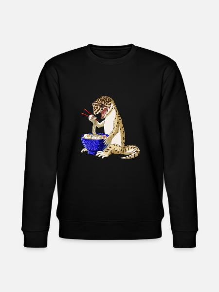 Leopard Gecko zjada japoński makaron Ramen - Ekologiczna bluza unisex Stanley/Stella CHANGER  - czarny