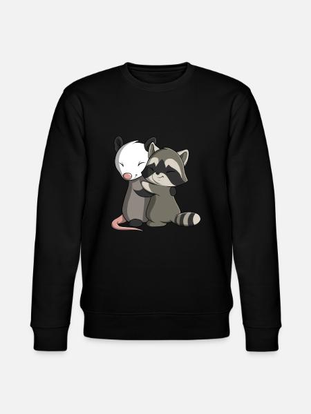 Opossum und Waschbär - Stanley/Stella Unisex Bio-Sweatshirt CHANGER - Schwarz
