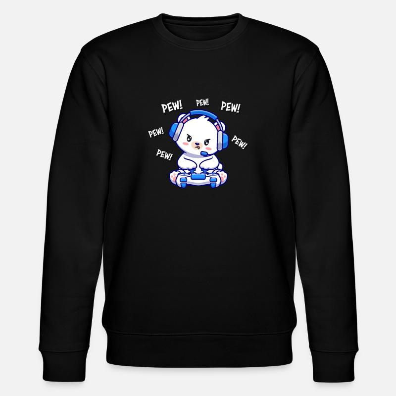 Eisbär - Stanley/Stella Unisex Bio-Sweatshirt CHANGER  - Schwarz