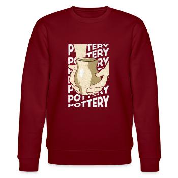 Potter Potter Pottery - Stanley/Stella CHANGER Unisex Organic Sweatshirt - burgundy - Front - Nik (191cm) & Marisol (170cm)