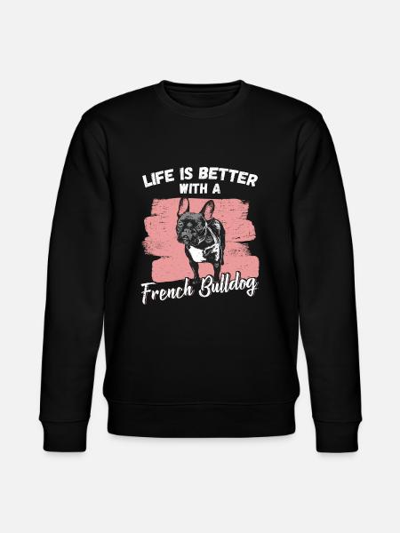 French Bulldog - Stanley/Stella CHANGER Unisex Organic Sweatshirt - black