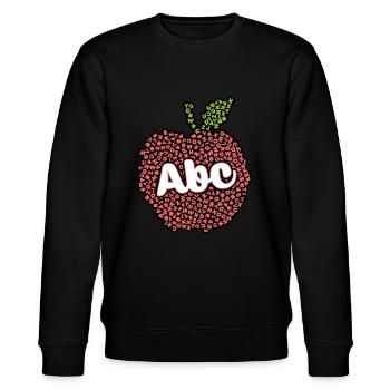 Apple Made from the Alphabet - Stanley/Stella CHANGER Unisex Organic Sweatshirt - black - Front - Nik (191cm) & Marisol (170cm)