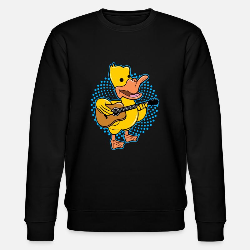 Duck Playing Guitar - Stanley/Stella CHANGER Unisex Organic Sweatshirt - black