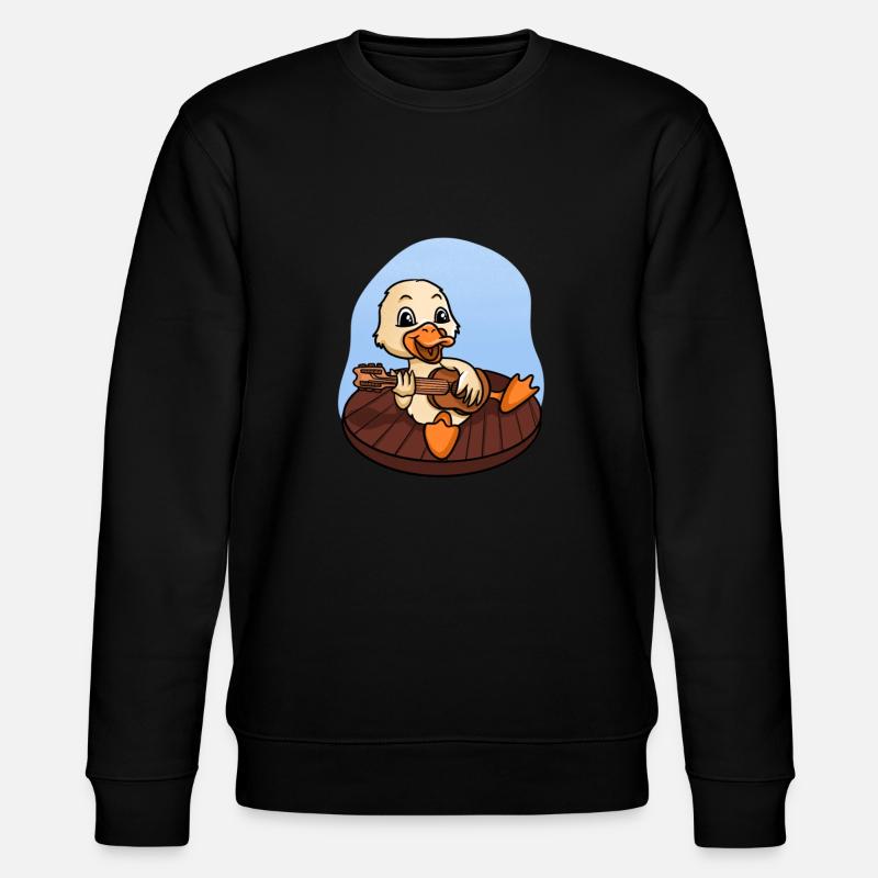 Duck Playing Guitar - Stanley/Stella CHANGER Unisex Organic Sweatshirt - black